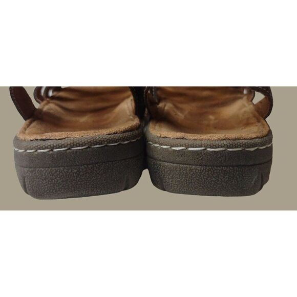 Easy Spirit Brown Pearlie Leather Sandals with Adjustable Strap Women's Size 8 - Picture 3 of 11